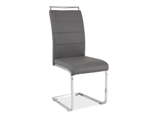 Sedia da pranzo in Ecopelle Han-441 Grigio
