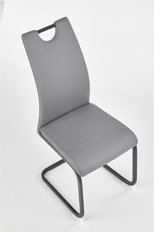 Sedia da pranzo in Ecopelle Kai-371 Grigio (5)