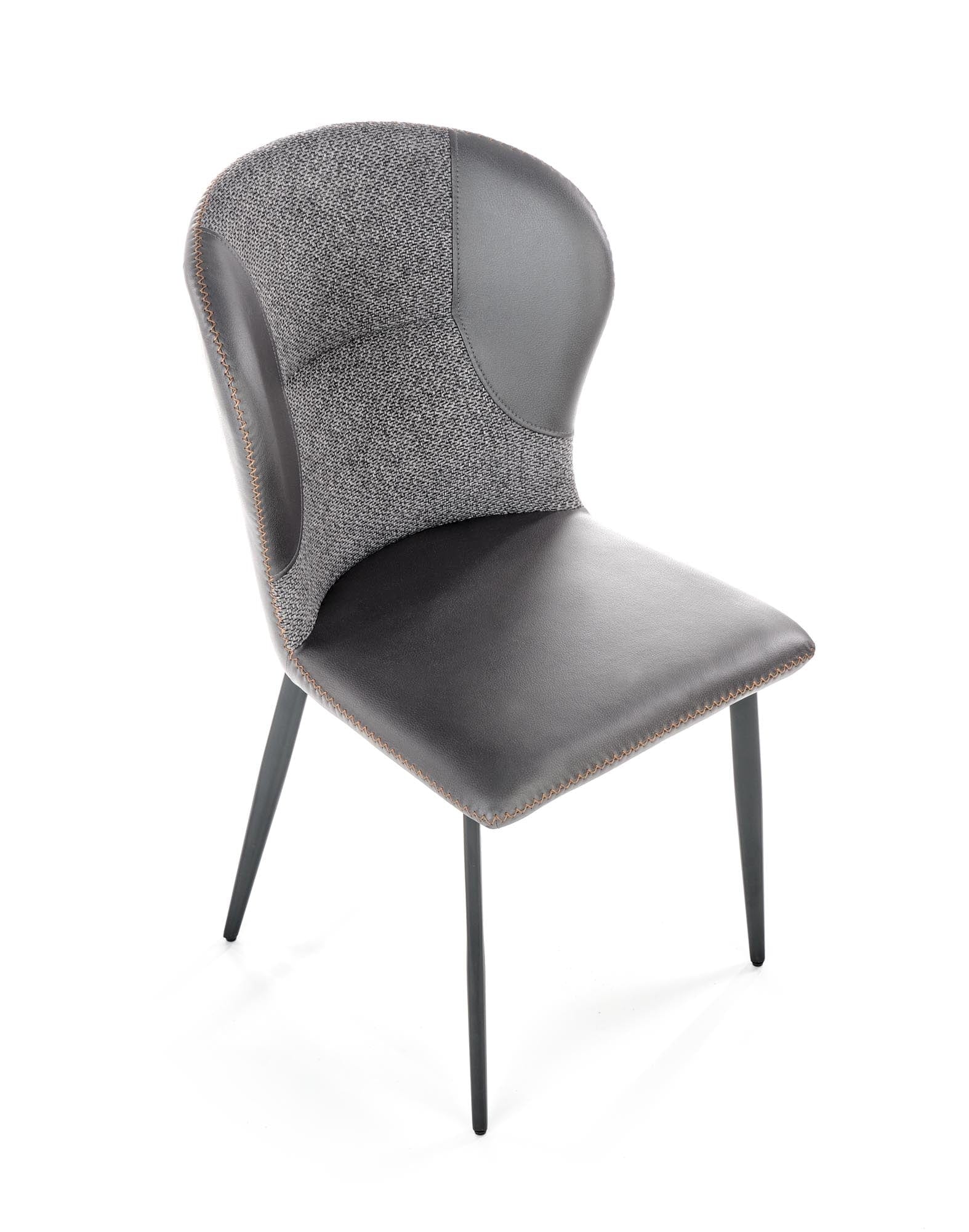 Sedia da pranzo in Ecopelle Kai-466 Grigio (2)