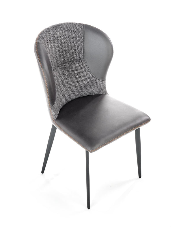 Sedia da pranzo in Ecopelle Kai-466 Grigio (2)