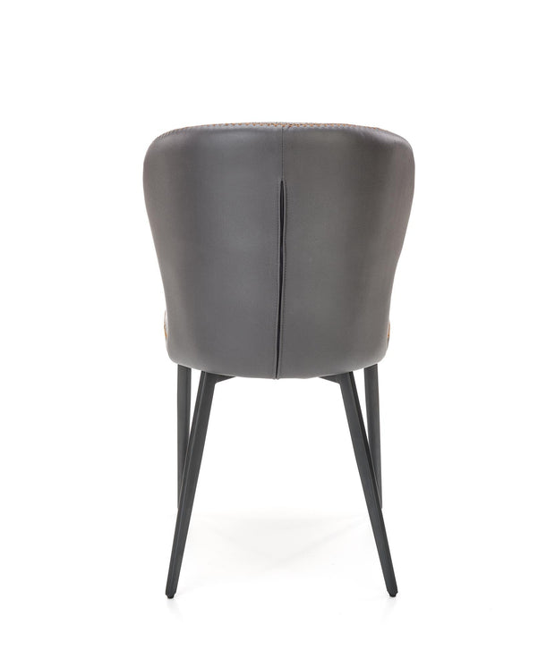 Sedia da pranzo in Ecopelle Kai-466 Grigio (3)