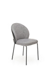 Sedia da pranzo in Ecopelle Kai-471 Grigio