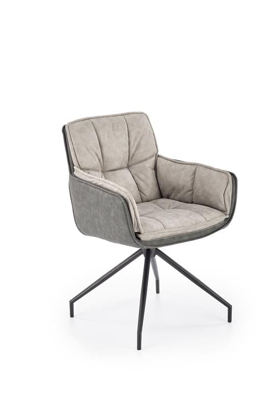 Sedia da pranzo in Ecopelle Kai-523 Grigio