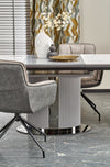 Sedia da pranzo in Ecopelle Kai-523 Grigio (2)