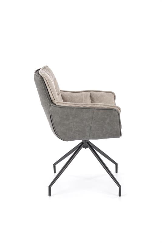 Sedia da pranzo in Ecopelle Kai-523 Grigio (9)