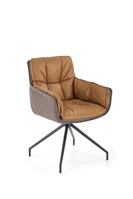 Sedia da pranzo in Ecopelle Kai-523 Marrone