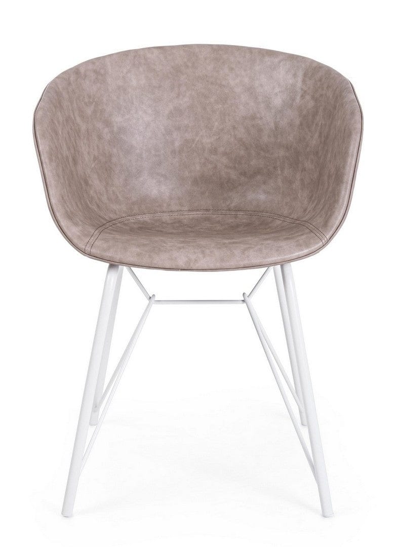 Sedia da pranzo in ecopelle Warhol Beige (2)