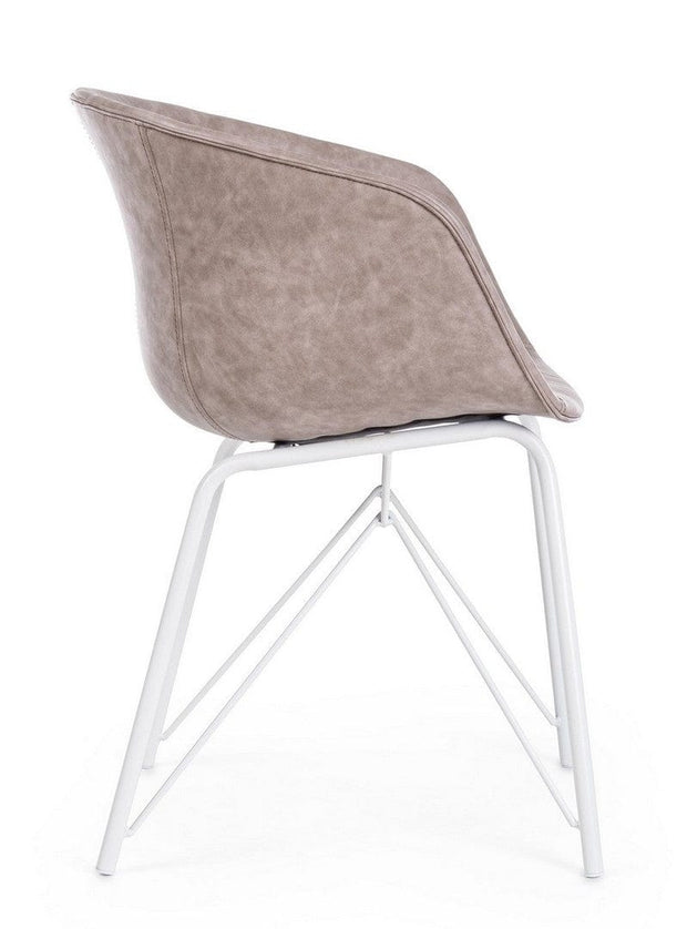 Sedia da pranzo in ecopelle Warhol Beige (3)