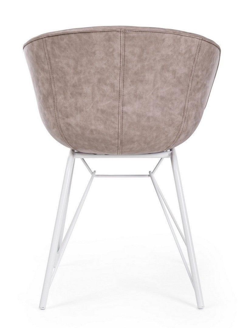 Sedia da pranzo in ecopelle Warhol Beige (4)