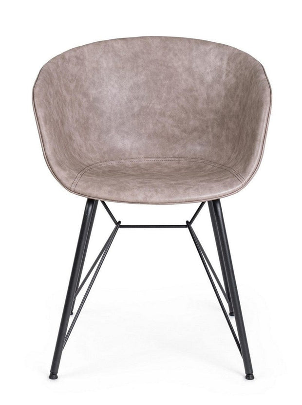 Sedia da pranzo in ecopelle Warhol Beige (2)