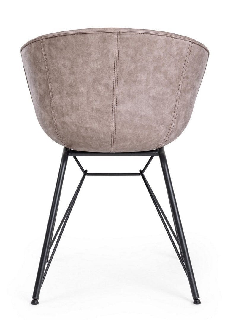 Sedia da pranzo in ecopelle Warhol Beige (3)