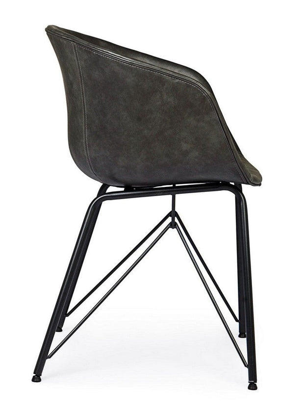 Sedia da pranzo in ecopelle Warhol Grigio (6)