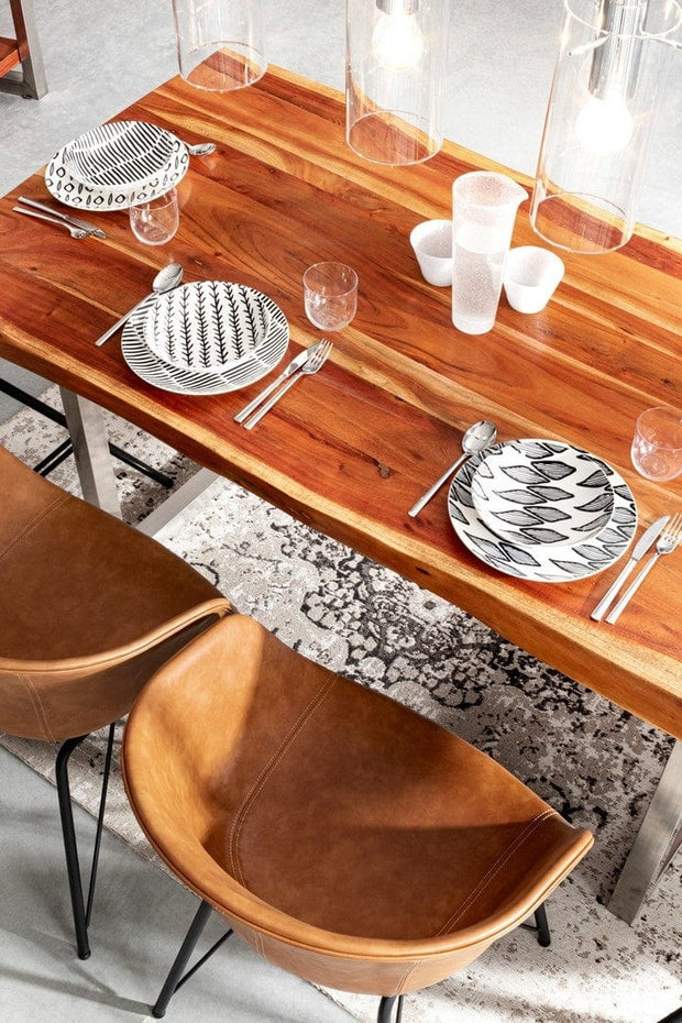 Sedia da pranzo in ecopelle Warhol Marrone (5)