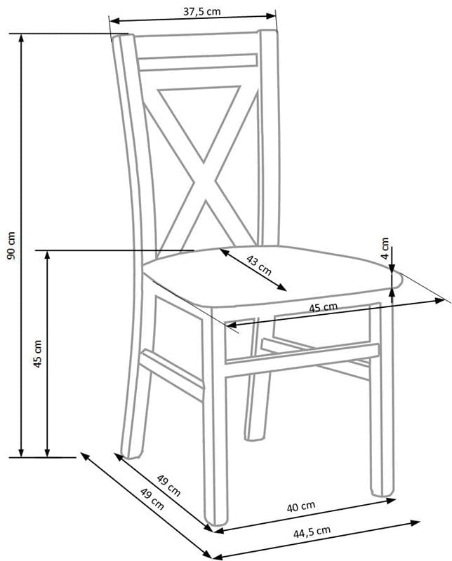 Sedia da pranzo in legno Darien Bianco (2)