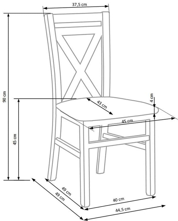 Sedia da pranzo in legno Darien Bianco (2)