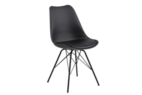 Sedia da pranzo in plastica Eris Nero