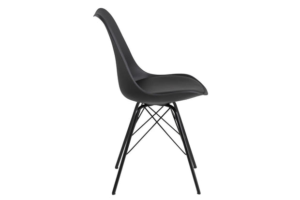 Sedia da pranzo in plastica Eris Nero (2)