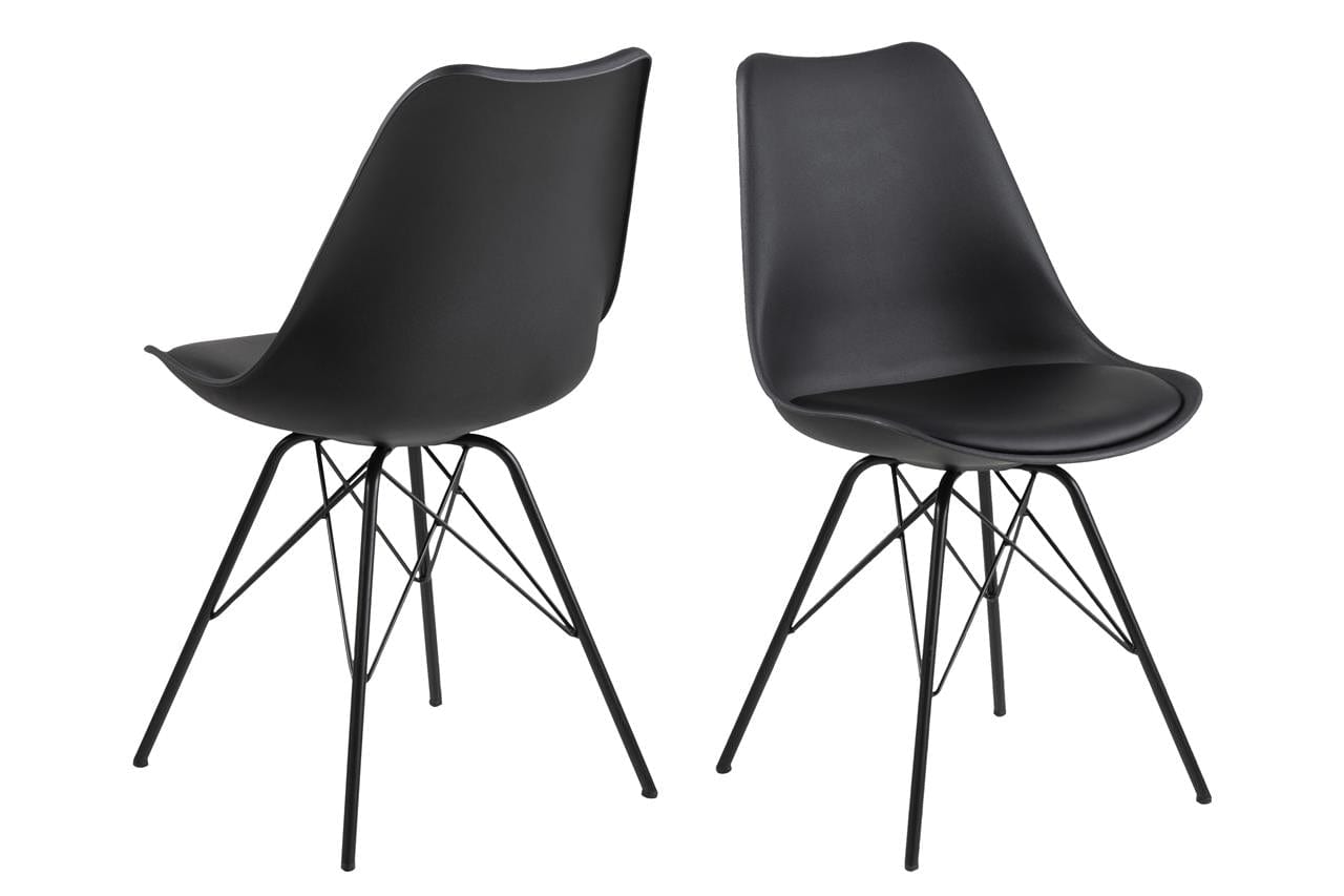 Sedia da pranzo in plastica Eris Nero (4)