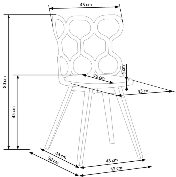 Sedia da pranzo in plastica Kai-308 Bianco (8)