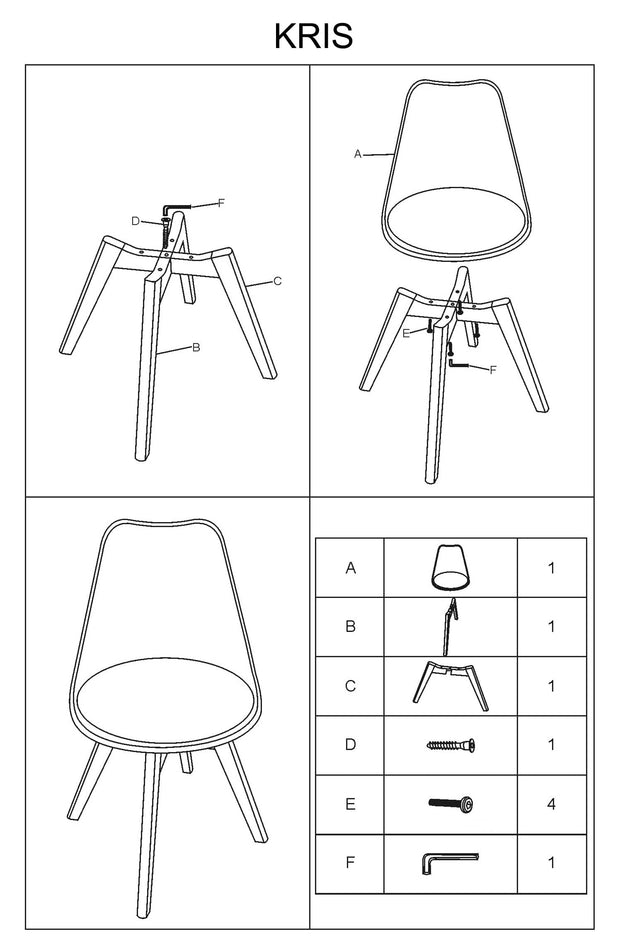 Sedia da pranzo in plastica Kristopher Bianco (2)