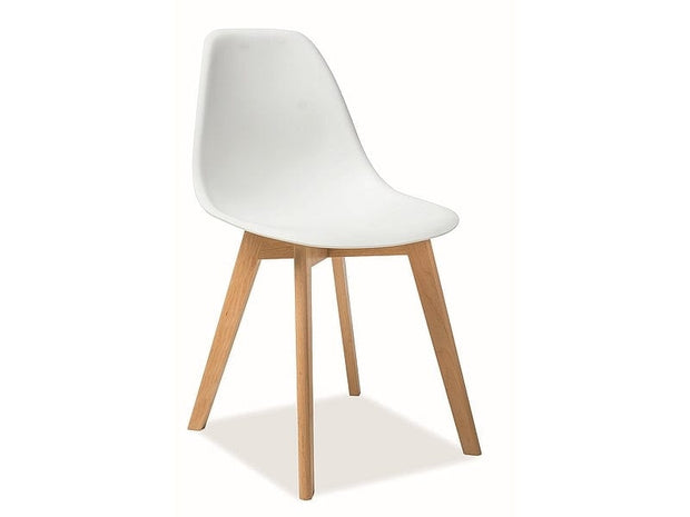 Sedia da pranzo in plastica Morrice Bianco
