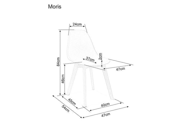 Sedia da pranzo in plastica Morrice Bianco (3)