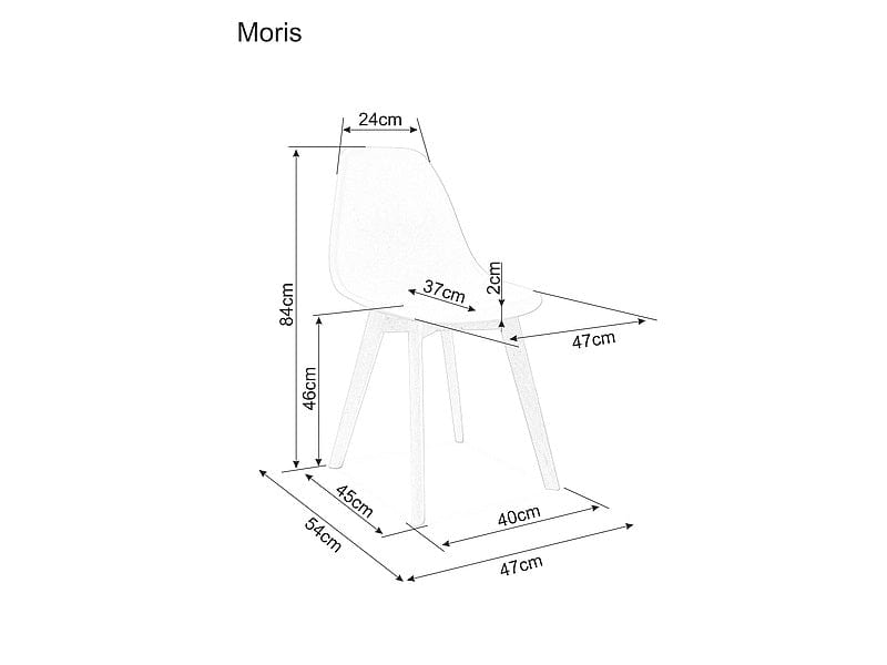 Sedia da pranzo in plastica Morrice Grigio (2)