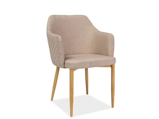 Sedia da pranzo in tessuto Astrelo Beige