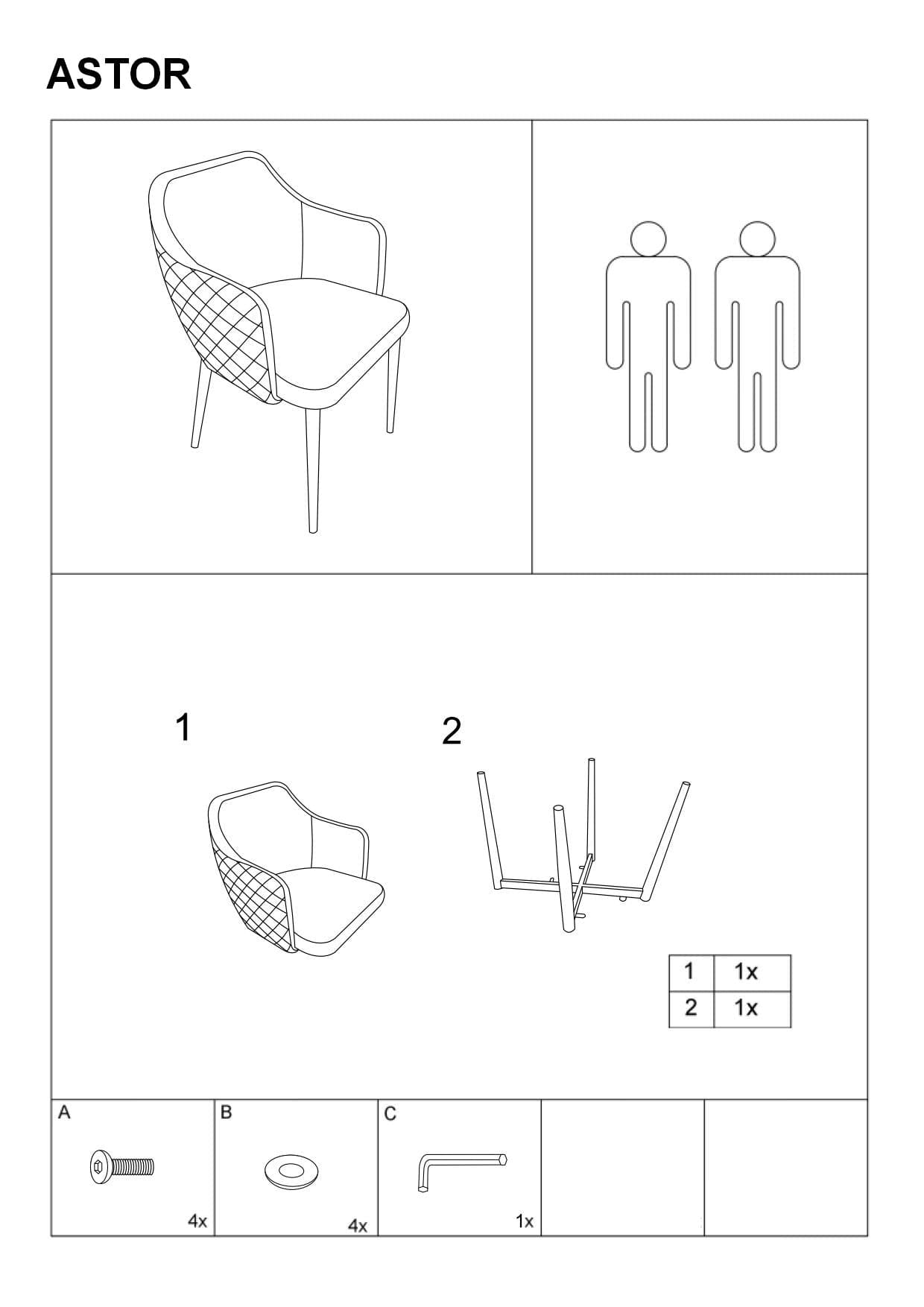Sedia da pranzo in tessuto Astrelo Beige (3)
