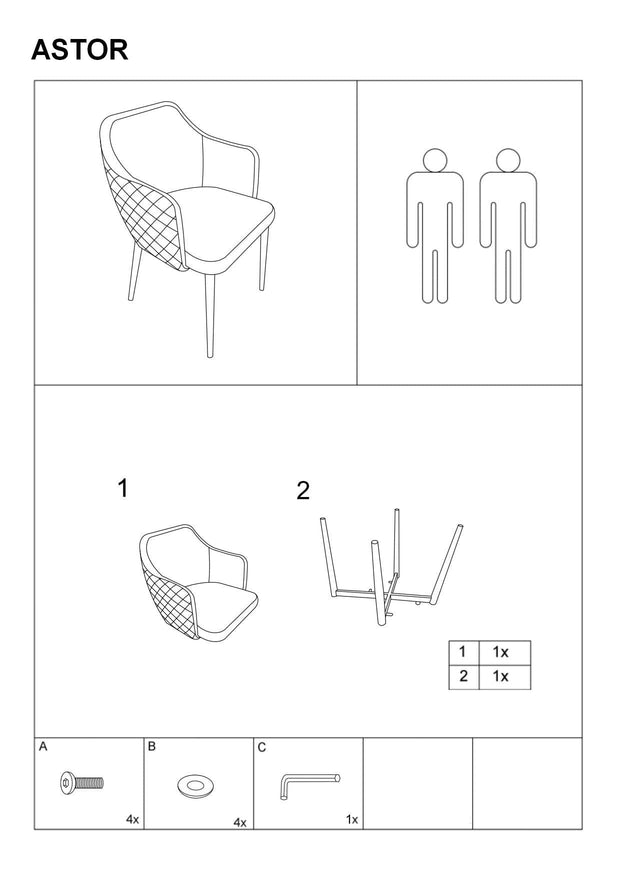 Sedia da pranzo in tessuto Astrelo Beige (3)
