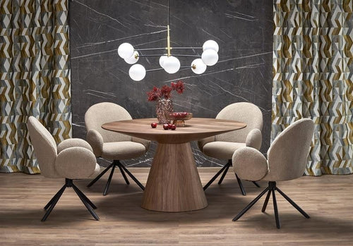 Sedia da pranzo in tessuto Kai-498 Beige (1)