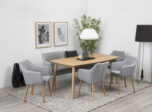 Sedia da pranzo in tessuto Nora Grigio (1)