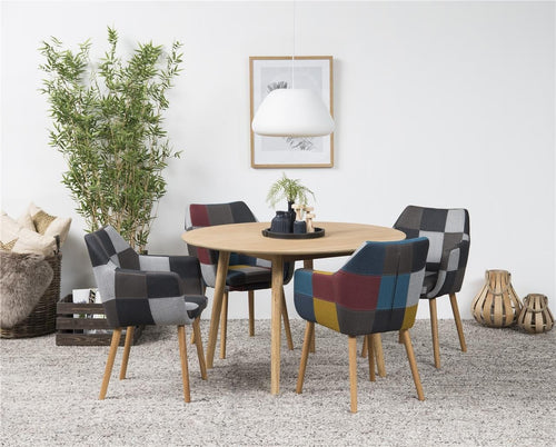 Sedia da pranzo in tessuto Nora Multicolore (1)