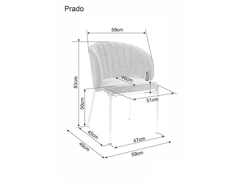 Sedia da pranzo in tessuto Praise Grigio (4)