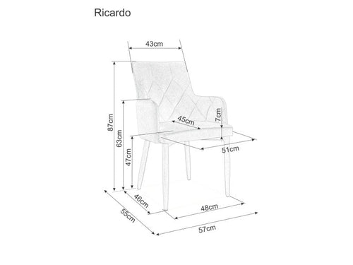 Sedia da pranzo in tessuto Richelle Grigio (1)