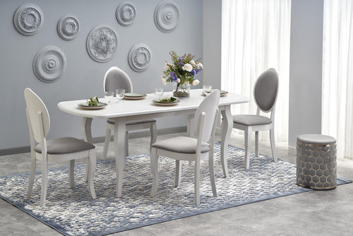 Sedia da pranzo in tessuto Velda Grigio (1)