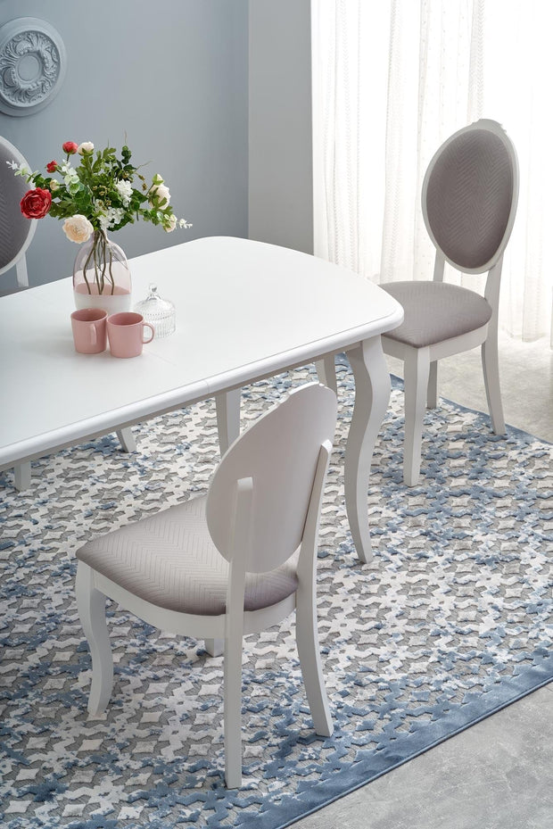 Sedia da pranzo in tessuto Velda Grigio (2)