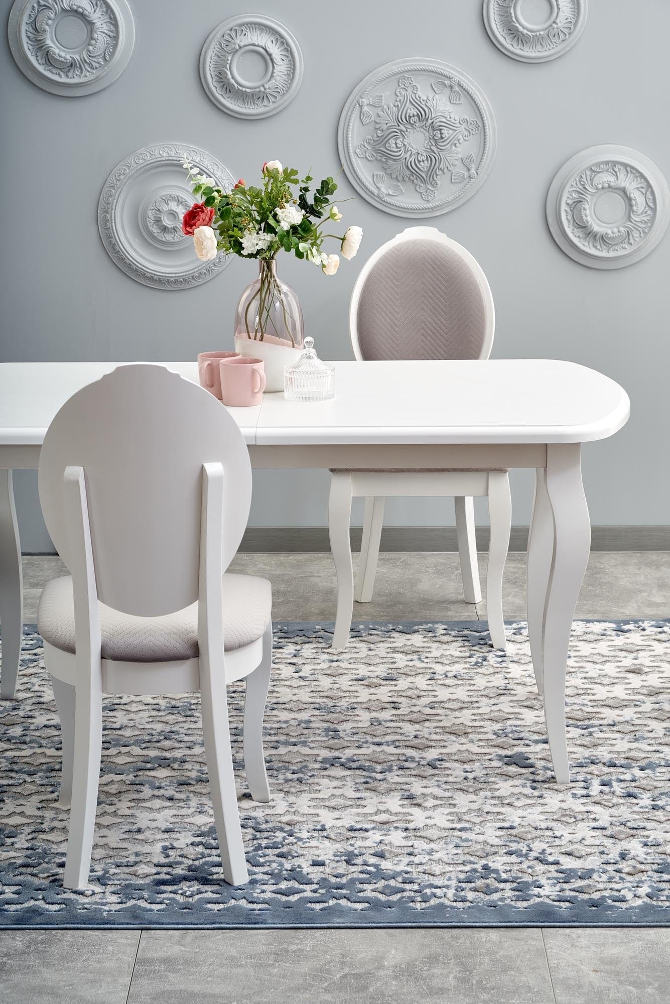 Sedia da pranzo in tessuto Velda Grigio (3)