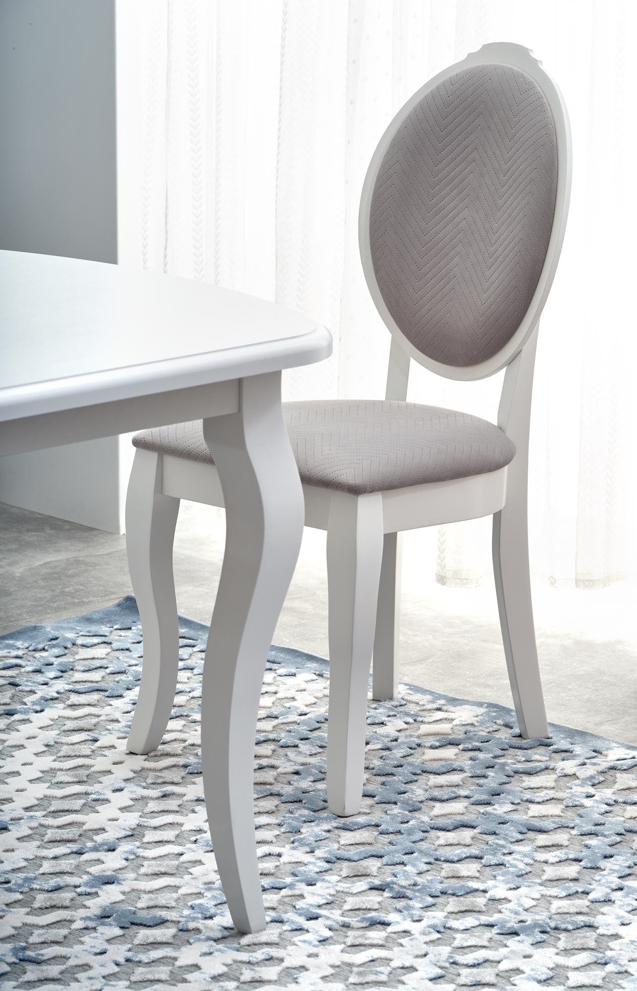 Sedia da pranzo in tessuto Velda Grigio (5)