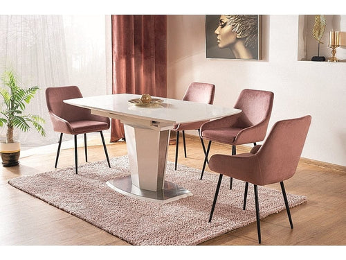 Sedia da pranzo in velluto Albus Rosa (1)