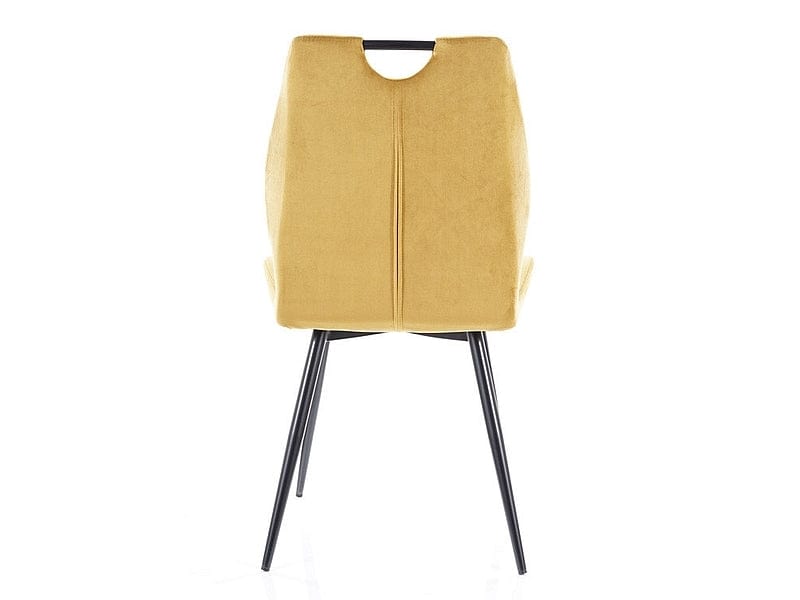 Sedia da pranzo in velluto Arben Giallo (4)