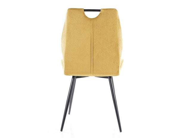 Sedia da pranzo in velluto Arben Giallo (4)
