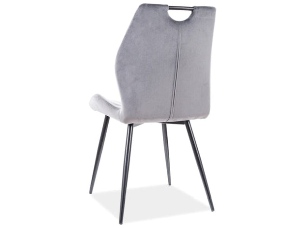 Sedia da pranzo in velluto Arben Grigio (1)