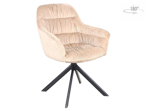 Sedia da pranzo in velluto Astrela Beige