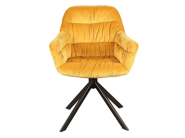 Sedia da pranzo in velluto Astrela Giallo (1)