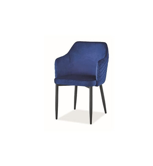 Sedia da pranzo in velluto Astrelo Blu