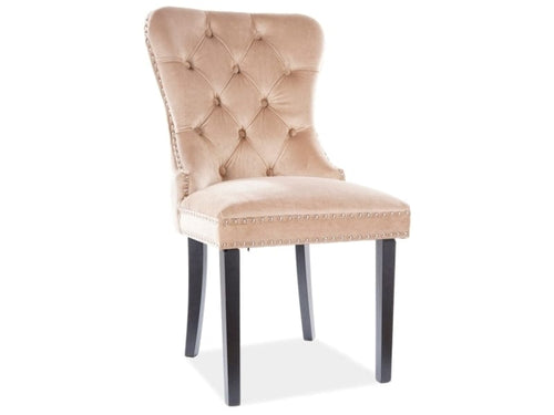 Sedia da pranzo in velluto Aubrey Beige