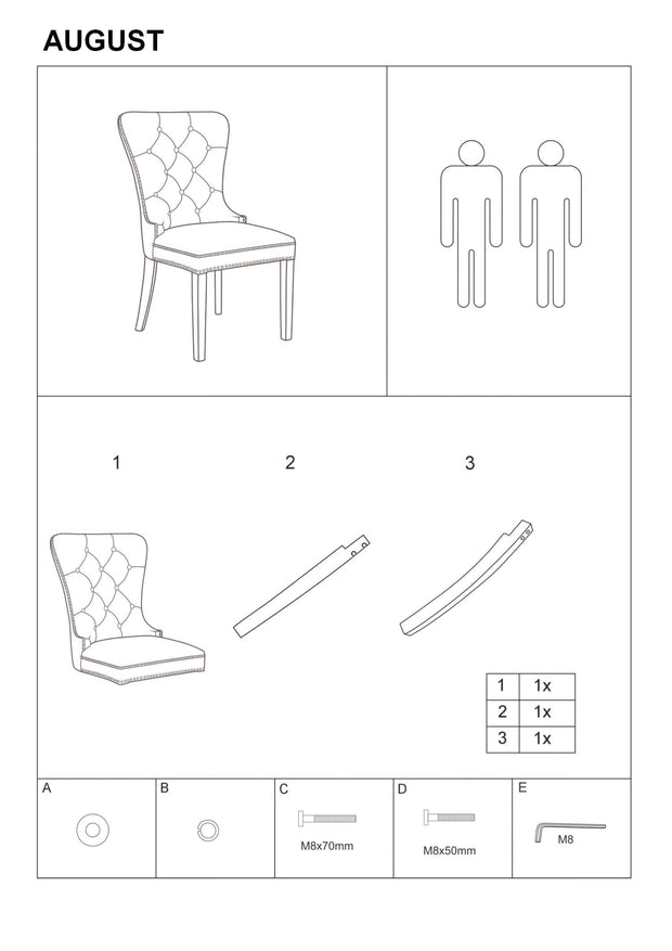 Sedia da pranzo in velluto Aubrey Blu (3)