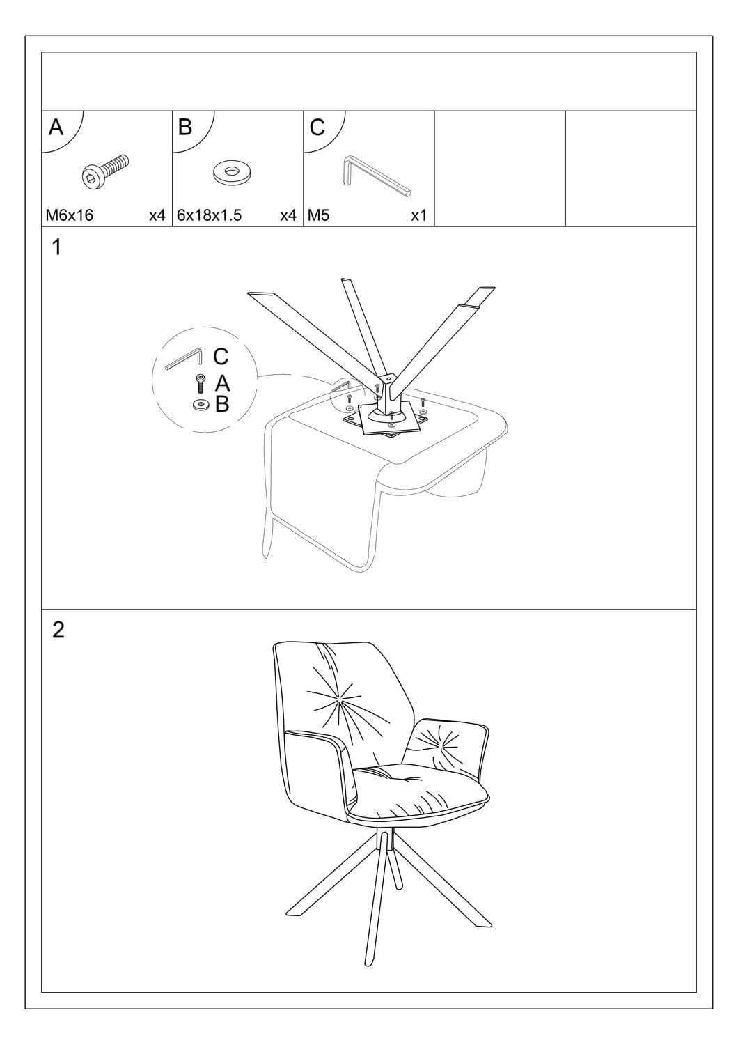 Sedia da pranzo in velluto Bogoda II Beige (3)