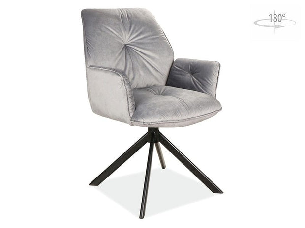 Sedia da pranzo in velluto Bogoda II Grigio